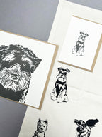Miniature Schnauzer Puppy Letterpress Card