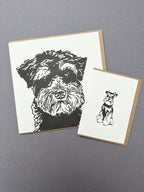 Miniature Schnauzer Puppy Letterpress Card