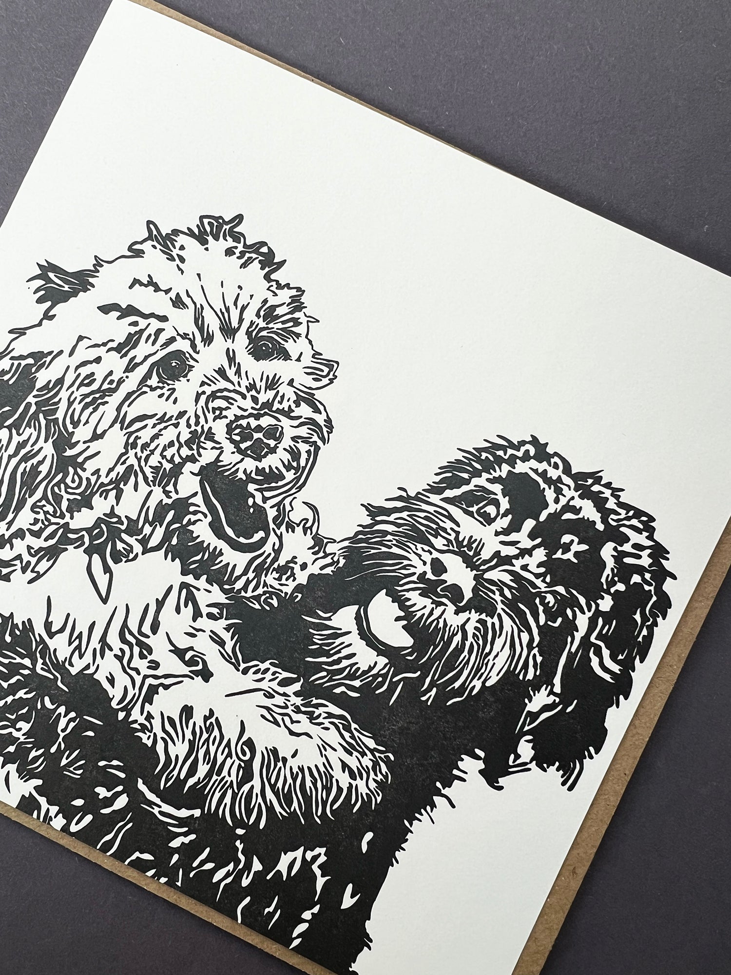 Cockapoo Playtime Letterpress Card