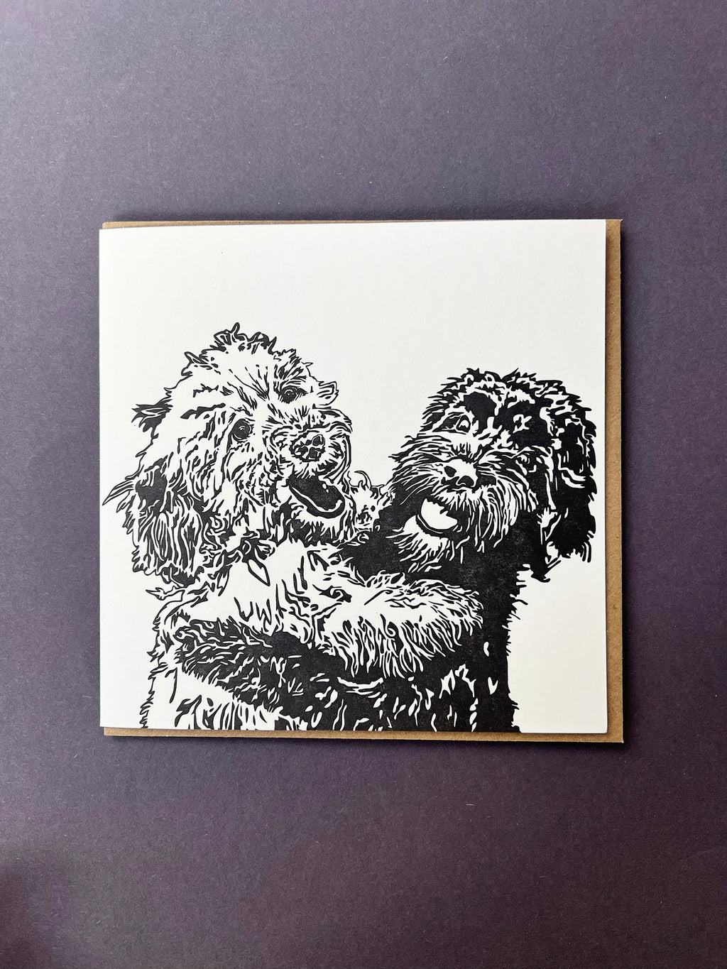 Cockapoo Playtime Letterpress Card