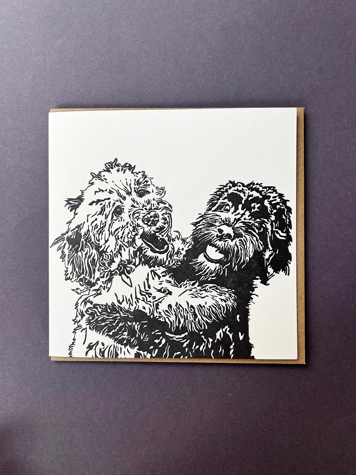 Cockapoo Playtime Letterpress Card