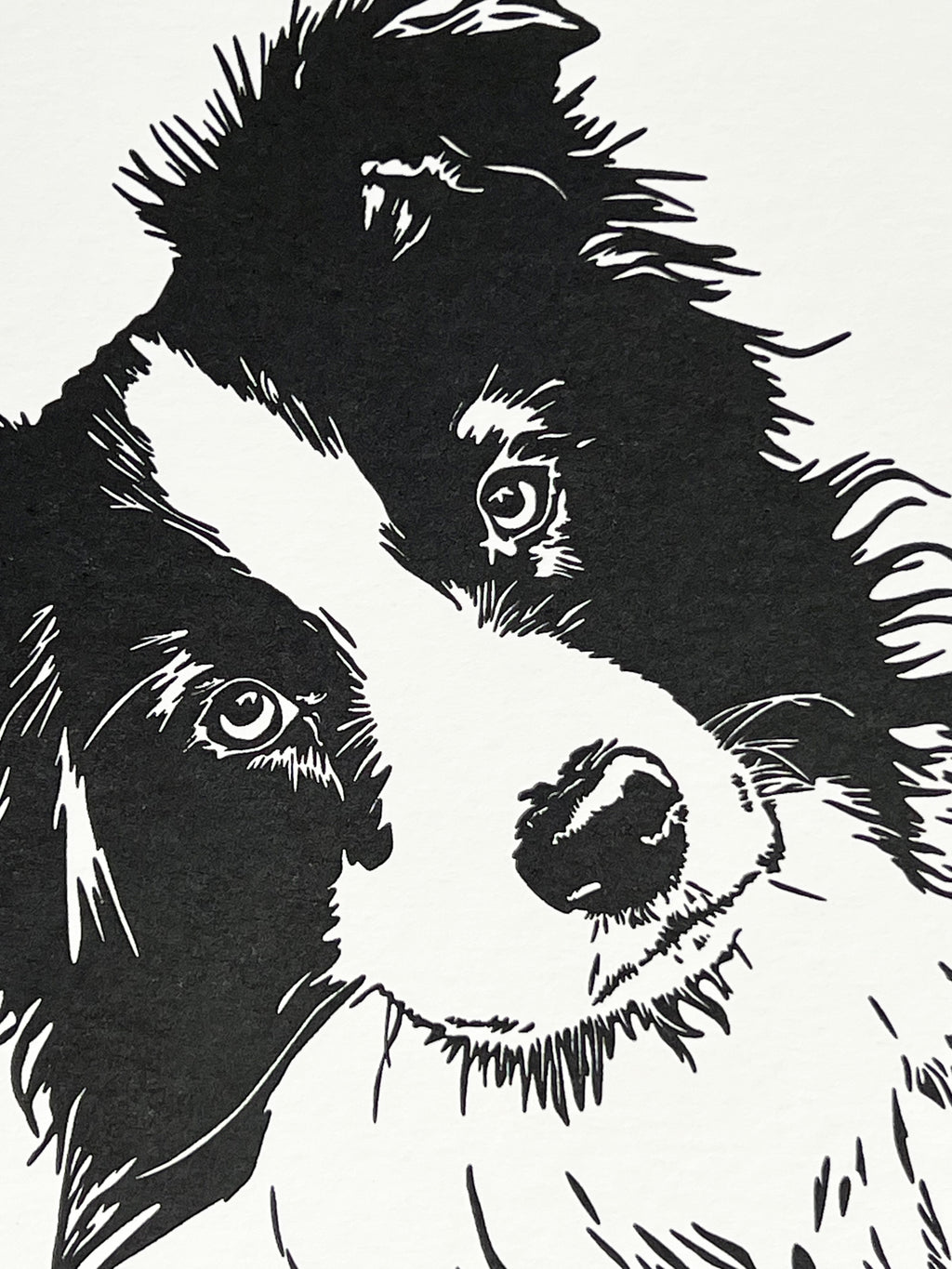 Border Collie Puppy Letterpress Card