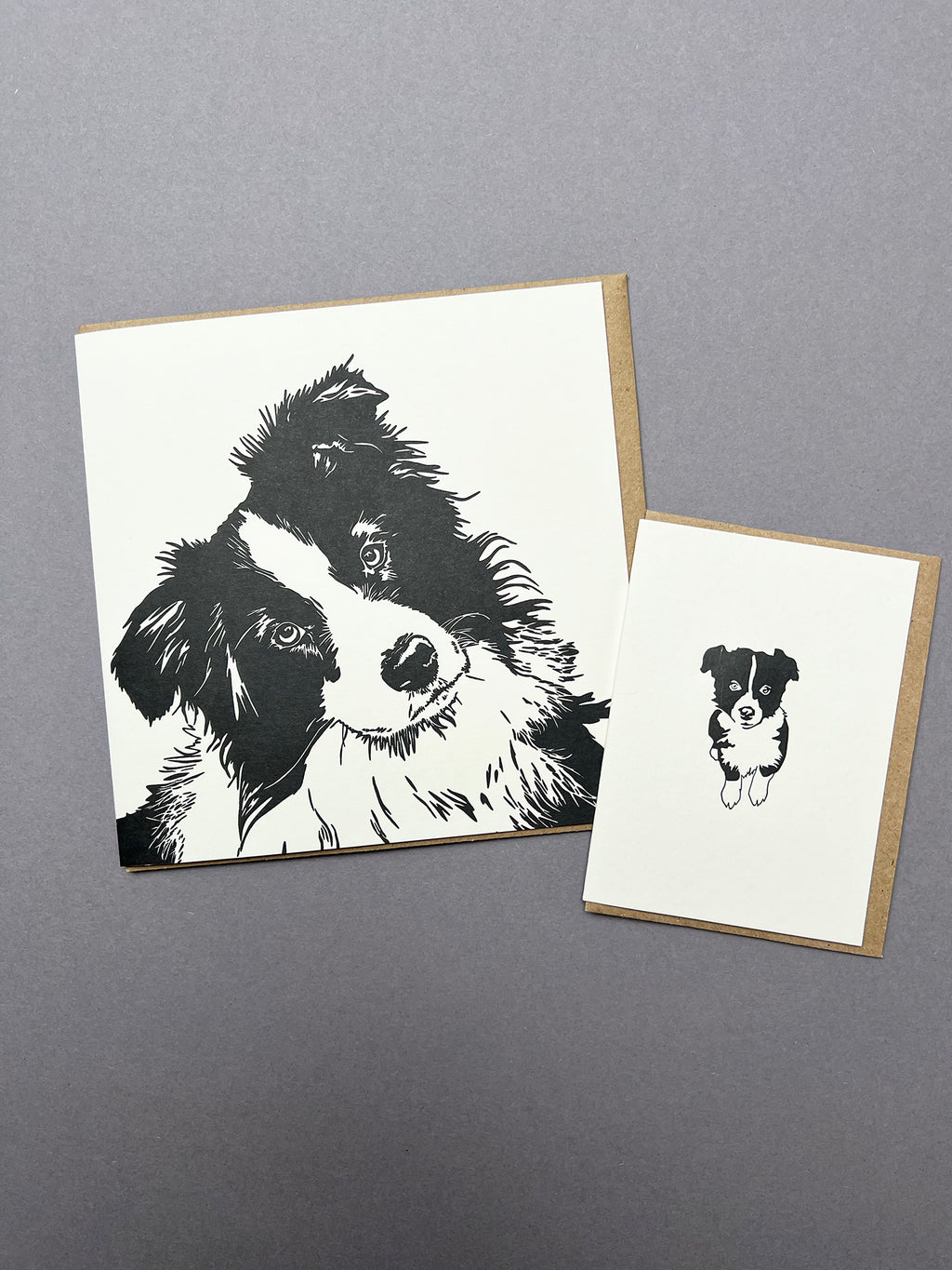 Border Collie Puppy Letterpress Card