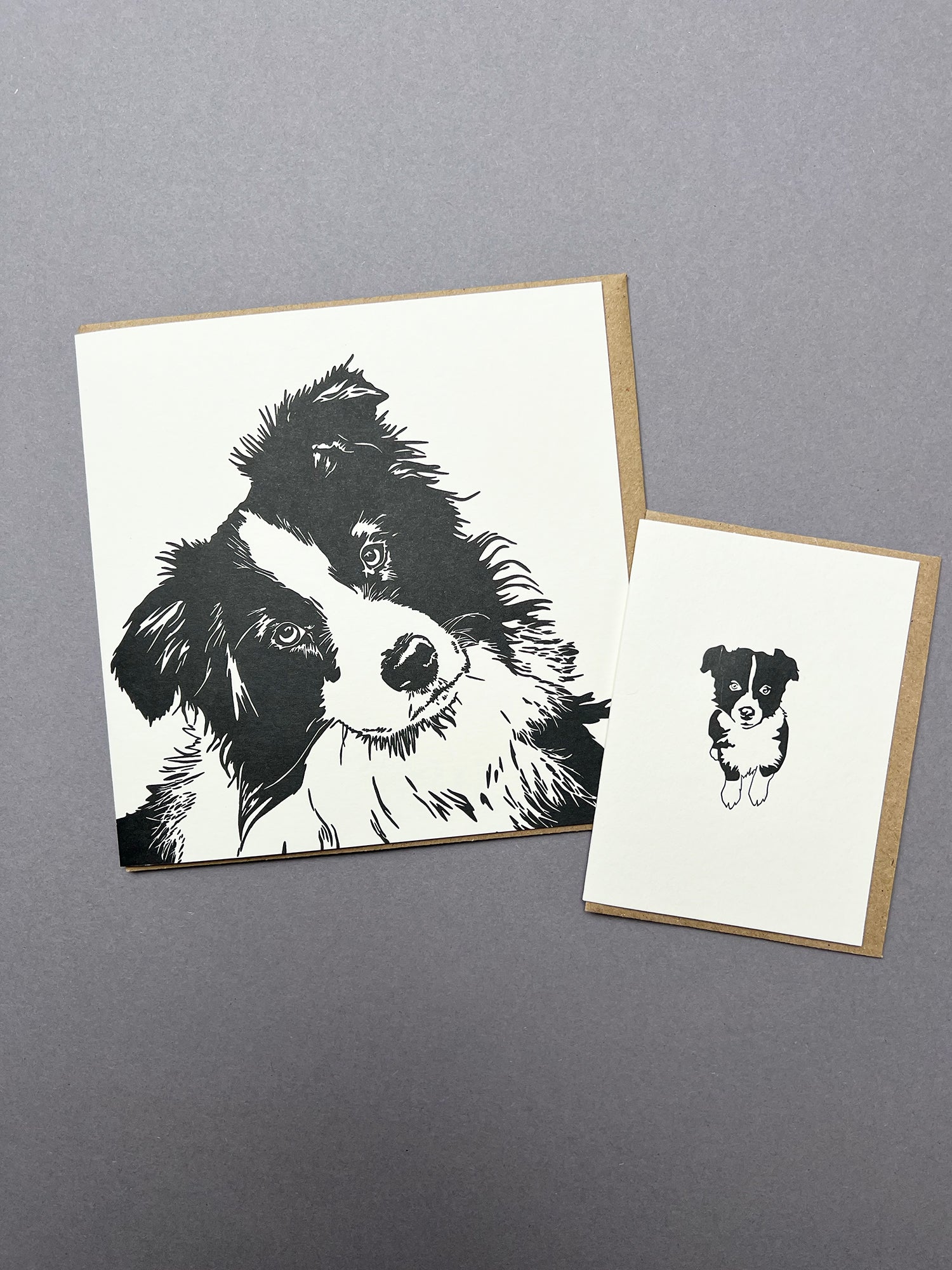 Border Collie Puppy Letterpress Card