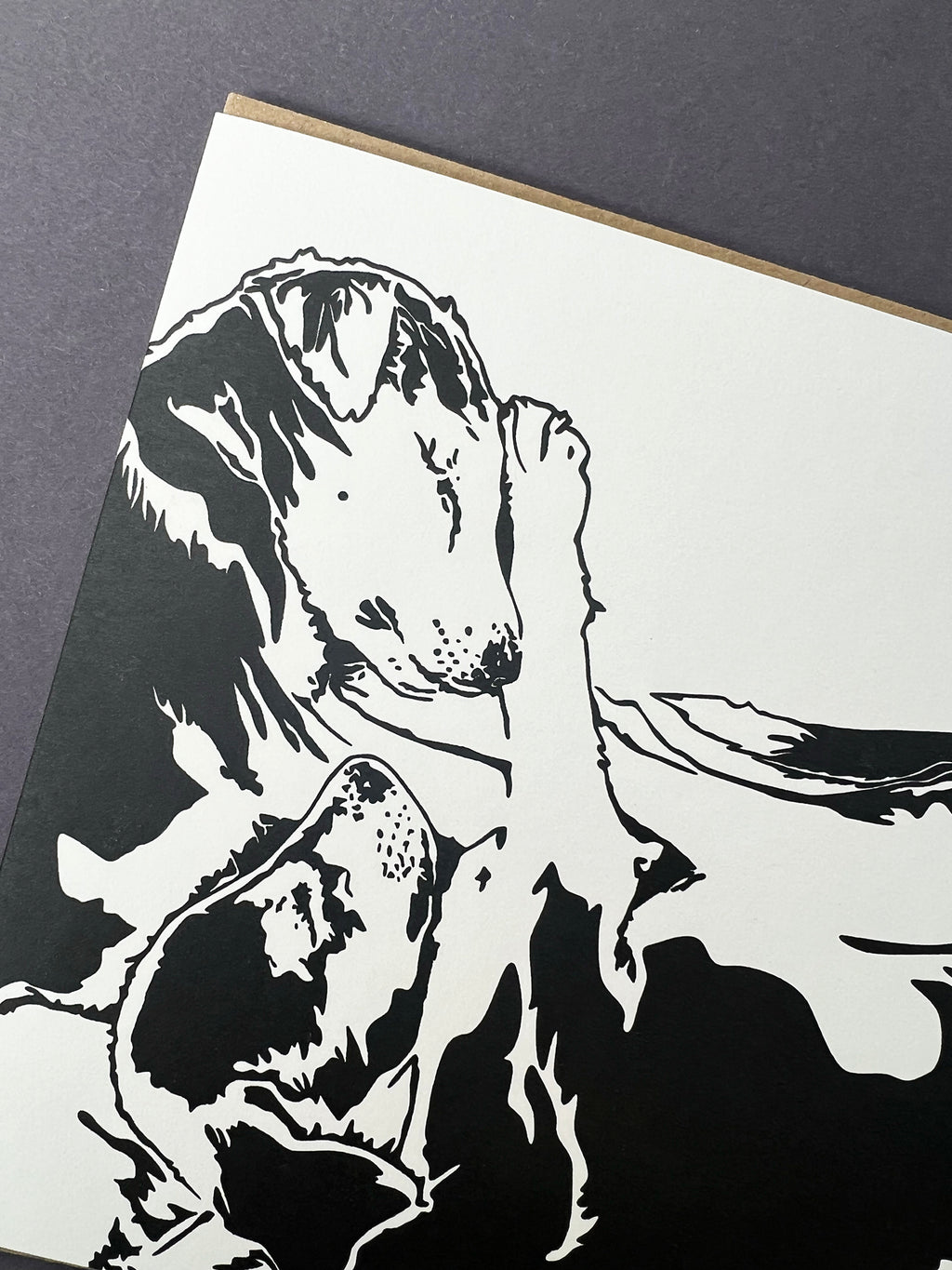 Puppy Snuggles Letterpress Card