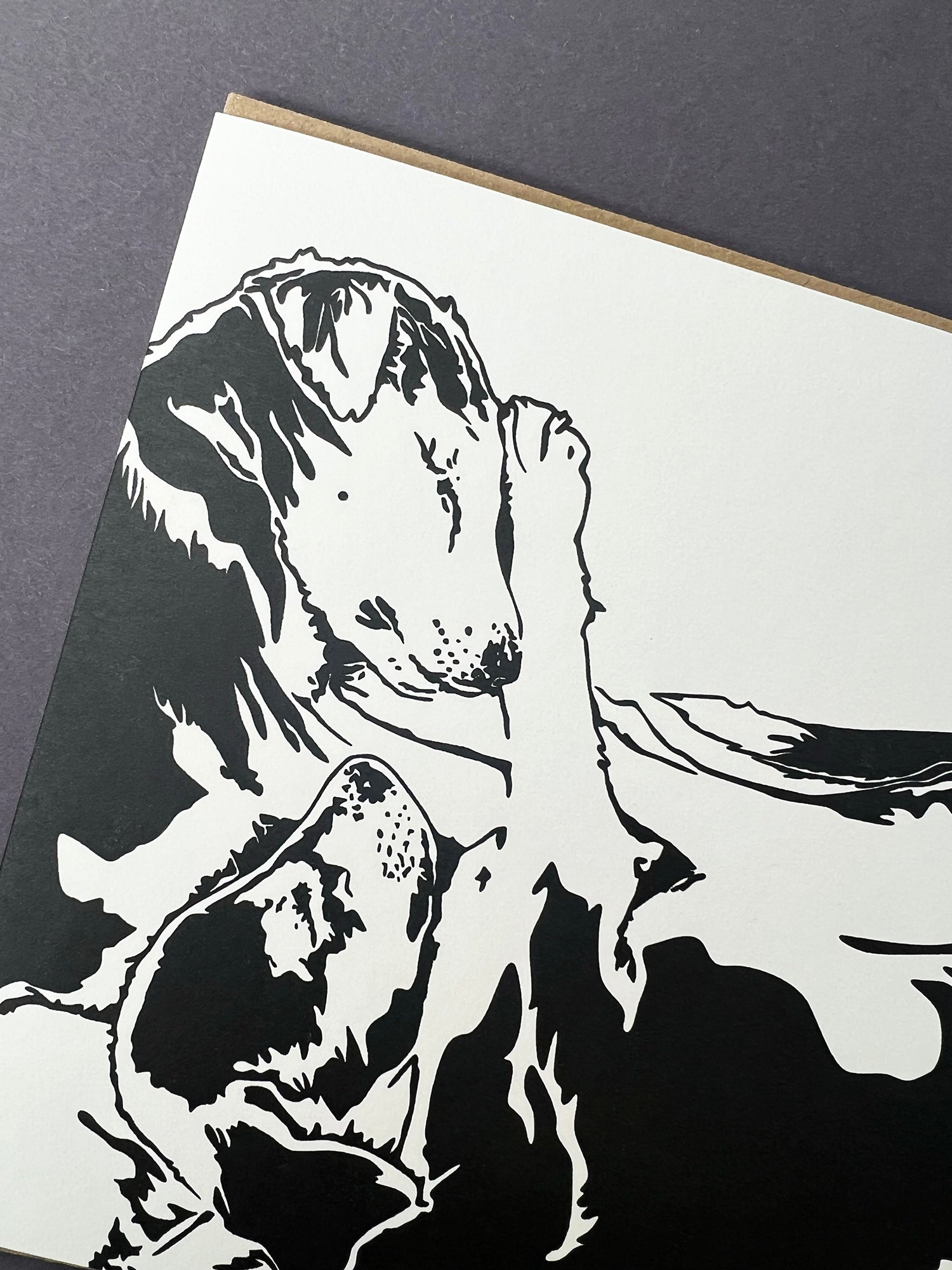 Puppy Snuggles Letterpress Card