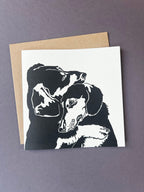 Dachshund Cuddles Letterpress Card