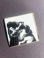 Dachshund Cuddles Letterpress Card