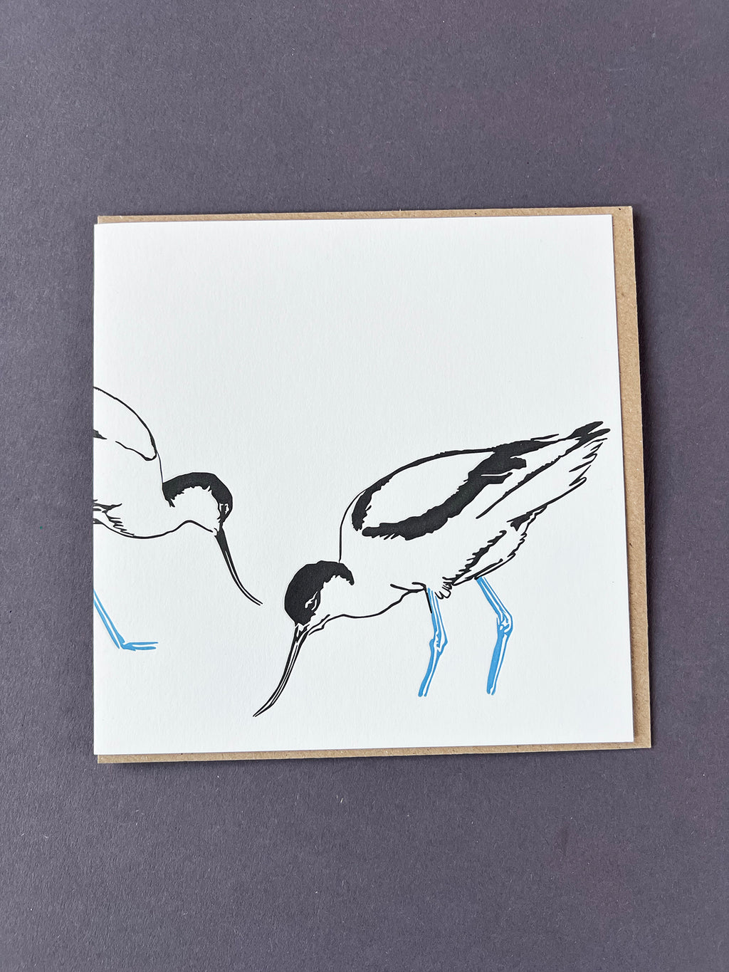 Avocets Letterpress Card