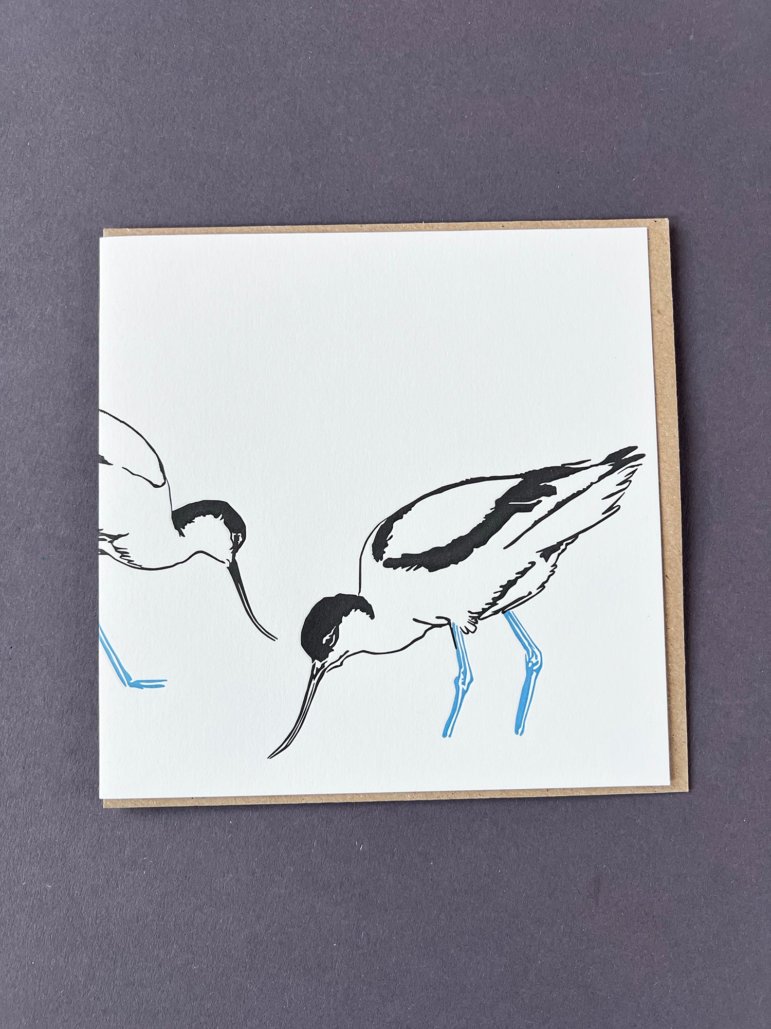 Avocets Letterpress Card