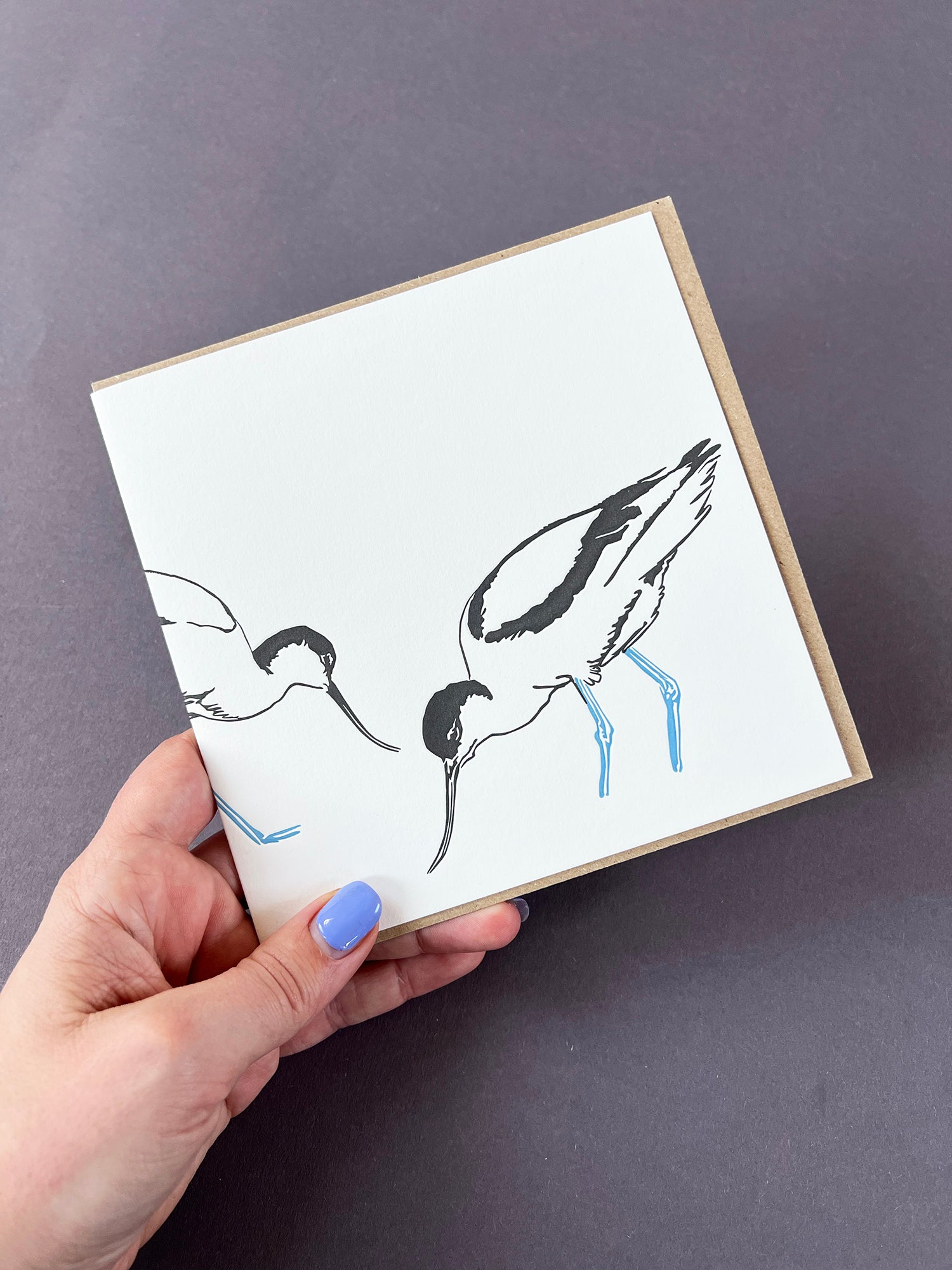 Avocets Letterpress Card