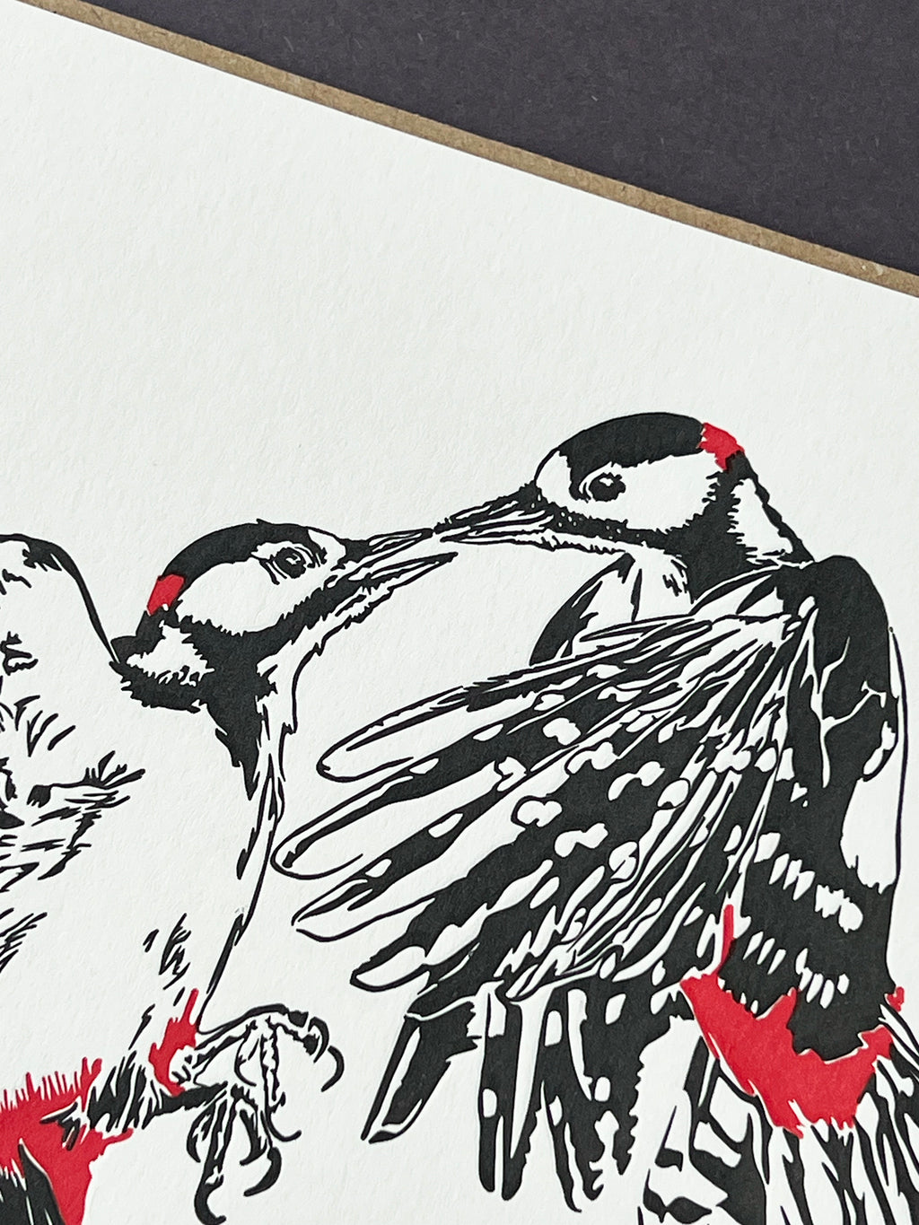 Greaterspotted Woodpeckers Letterpress Card