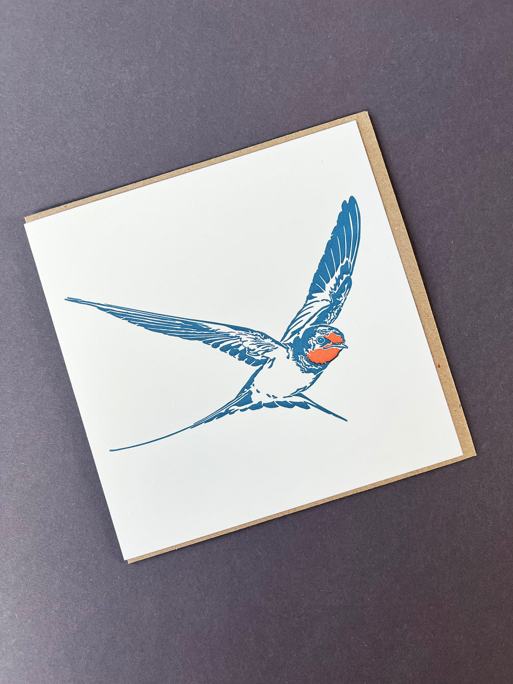 Swallow Letterpress Card