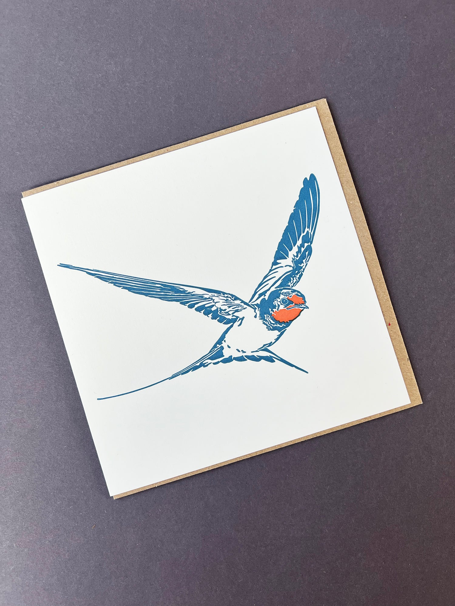 Swallow Letterpress Card