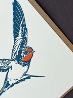 Swallow Letterpress Card