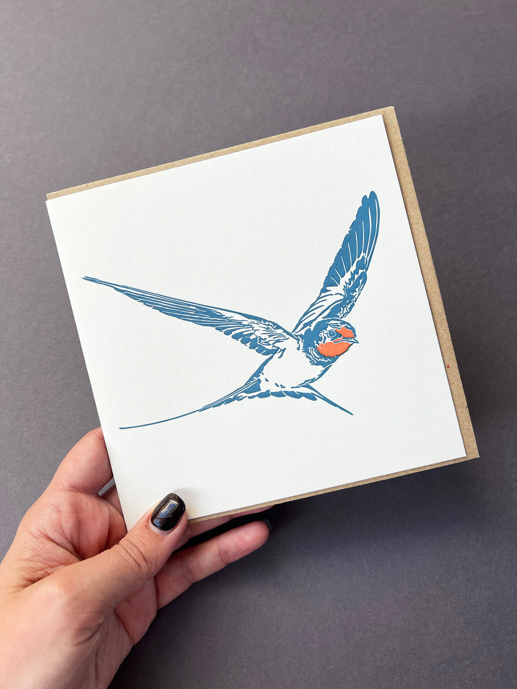 Swallow Letterpress Card