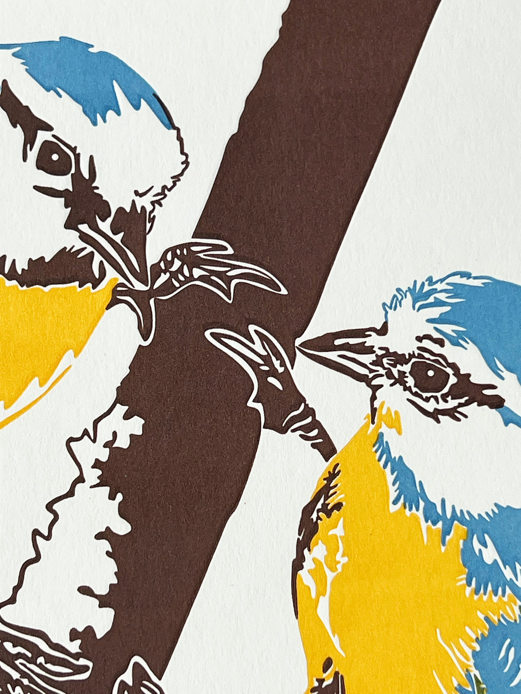 Blue Tits Letterpress Card