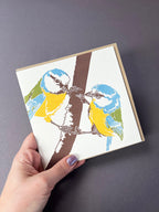 Blue Tits Letterpress Card