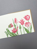 Pink Tulips Letterpress Card