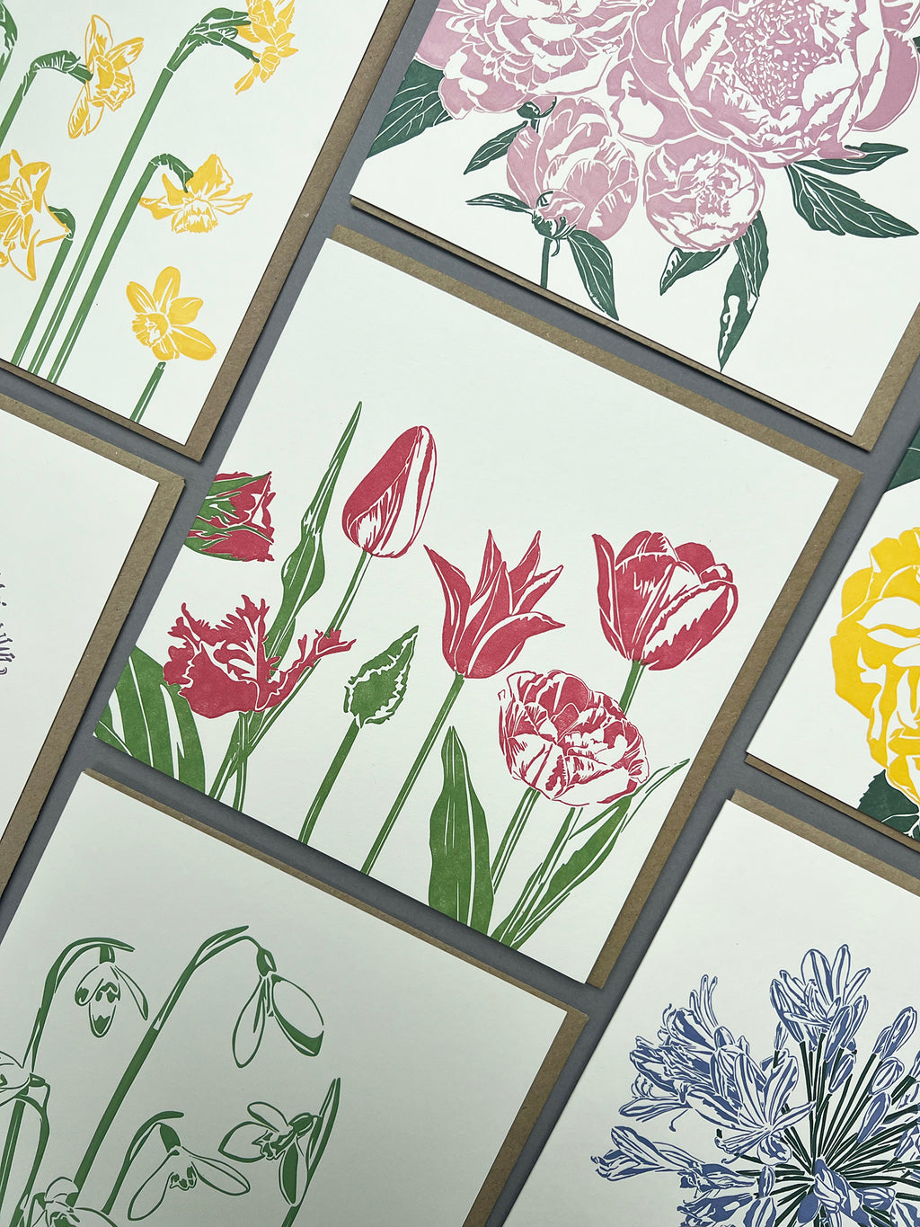 Pink Tulips Letterpress Card