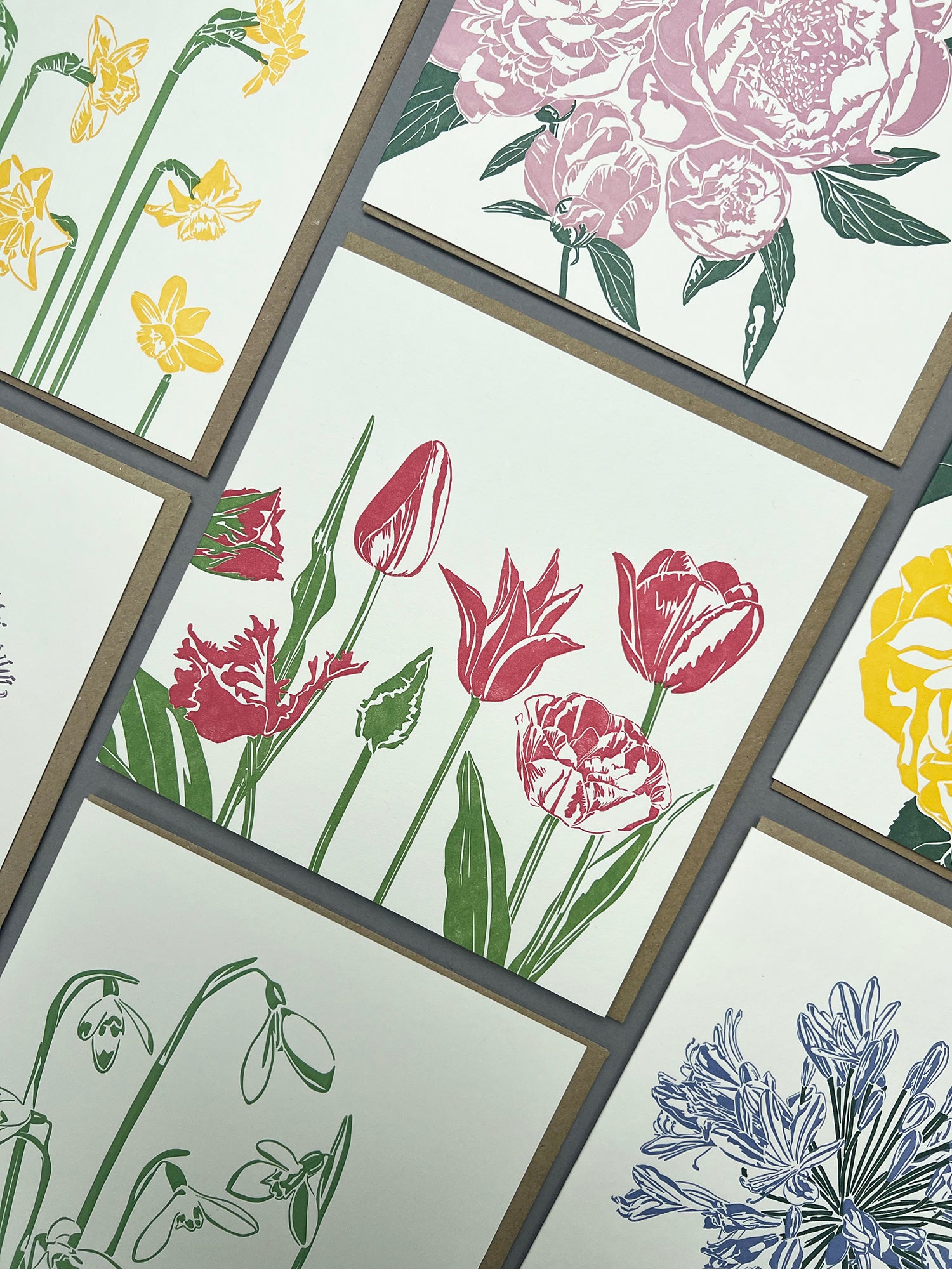 Pink Tulips Letterpress Card