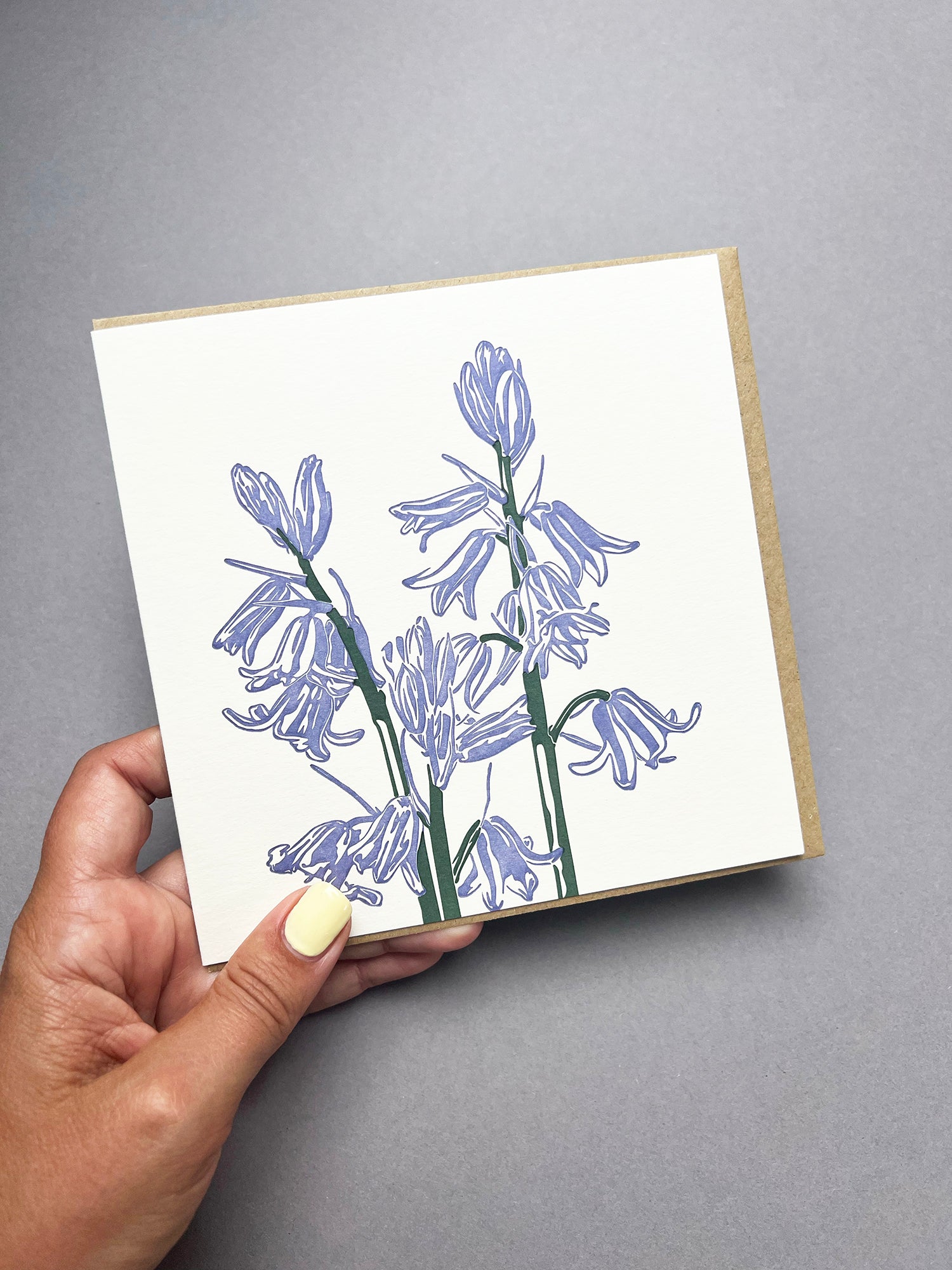 Bluebells Letterpress Card