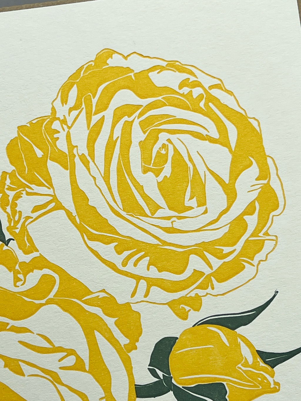 Yellow Rose Letterpress Card