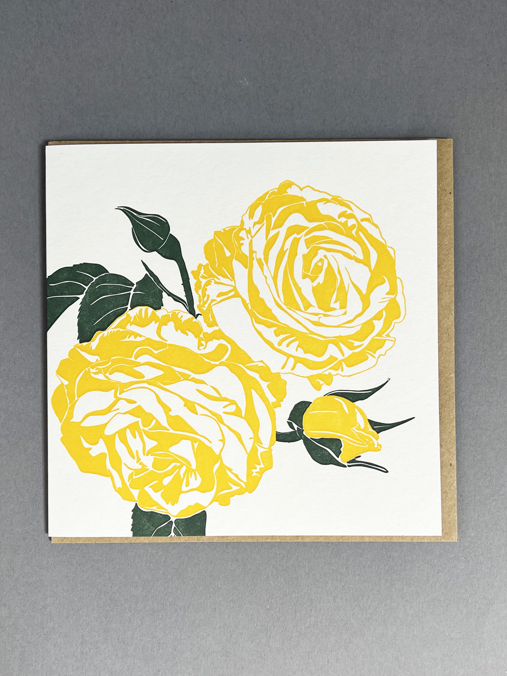 Yellow Rose Letterpress Card