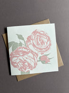 Pink Rose Letterpress Card