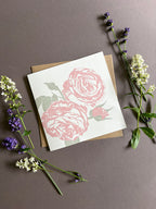 Pink Rose Letterpress Card
