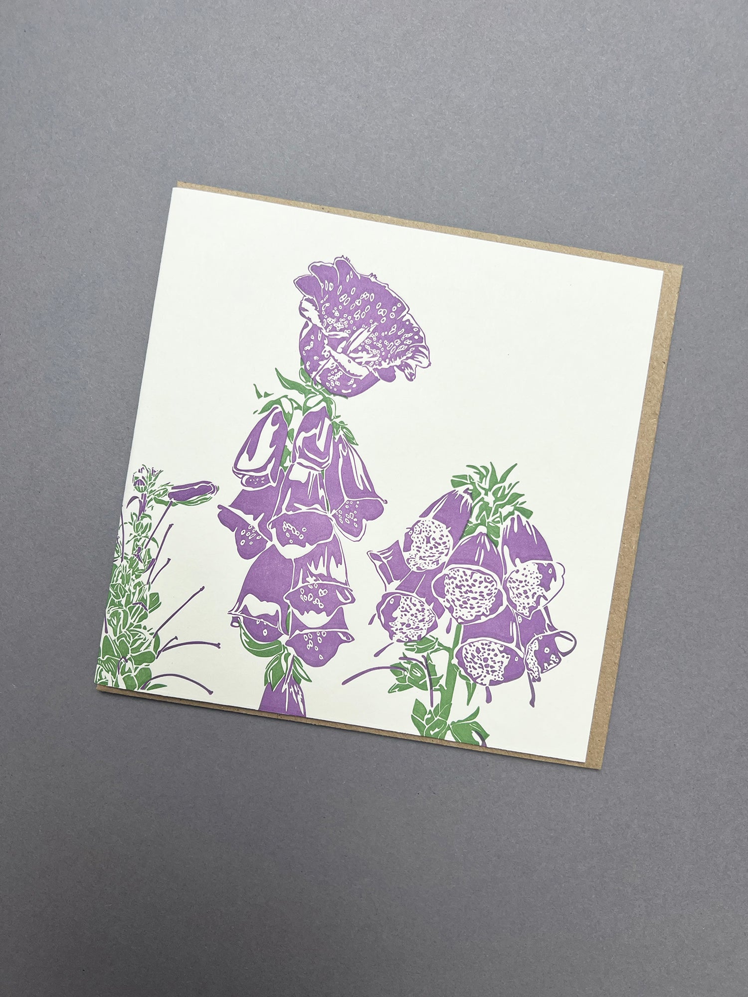 Foxglove Letterpress Card