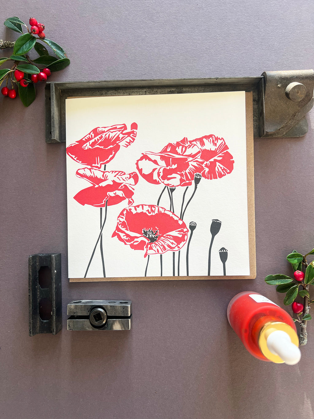 Poppy Letterpress Card