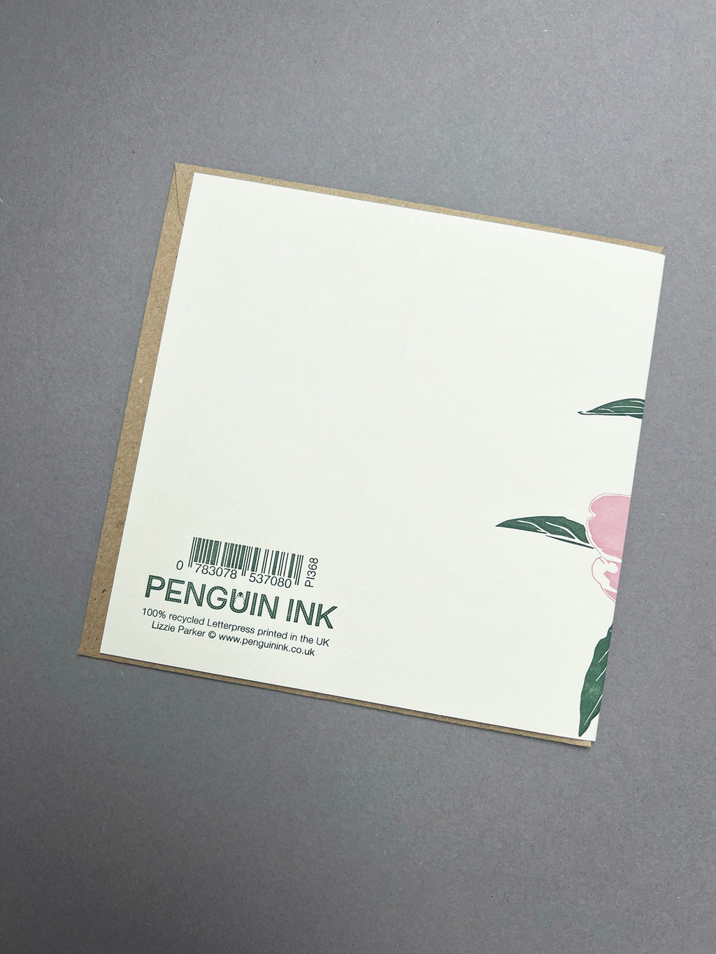 Pink Peony Letterpress Card