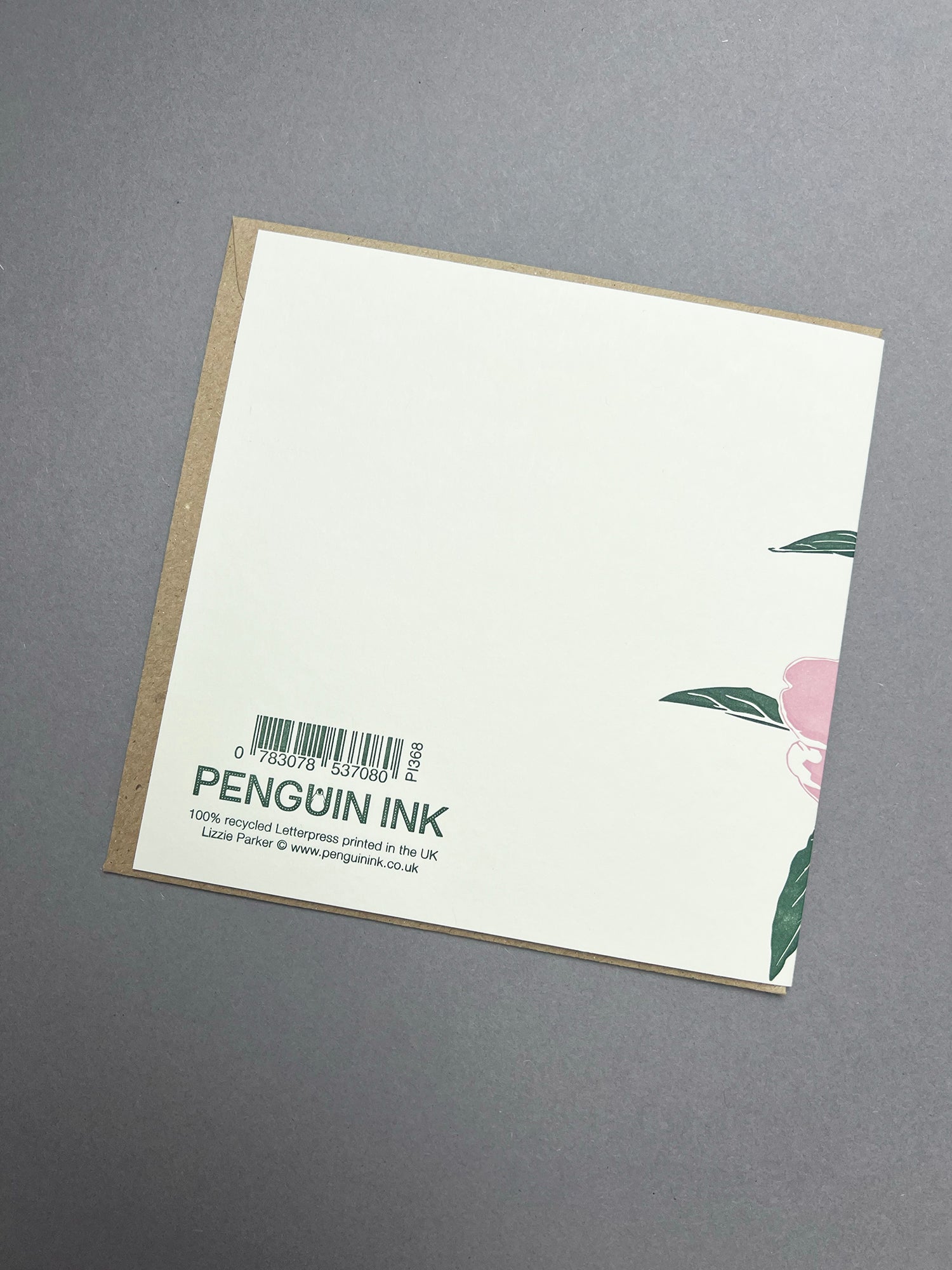 Pink Peony Letterpress Card
