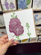 Hollyhock Letterpress Card