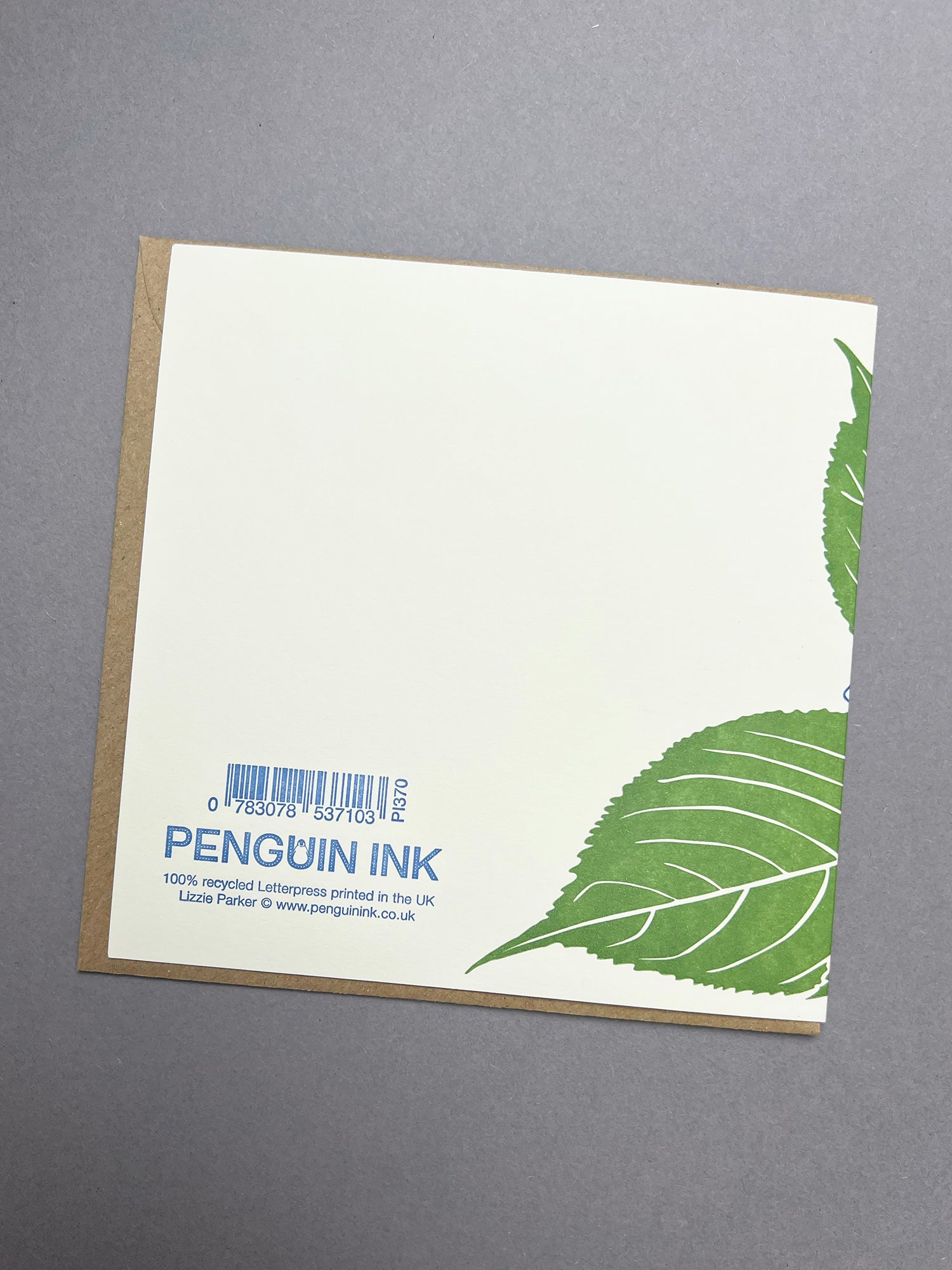 Blue Hydrangea Letterpress Card