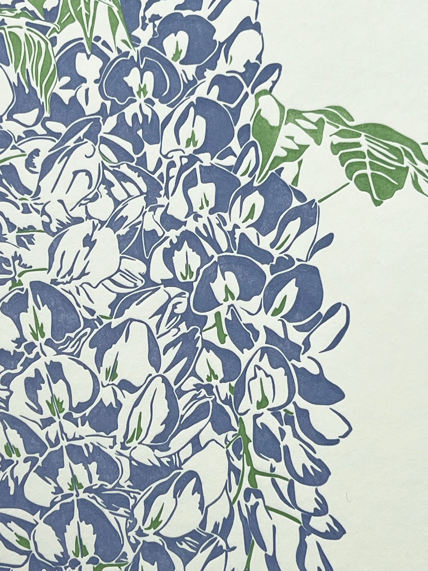 Blue Wisteria Letterpress Card