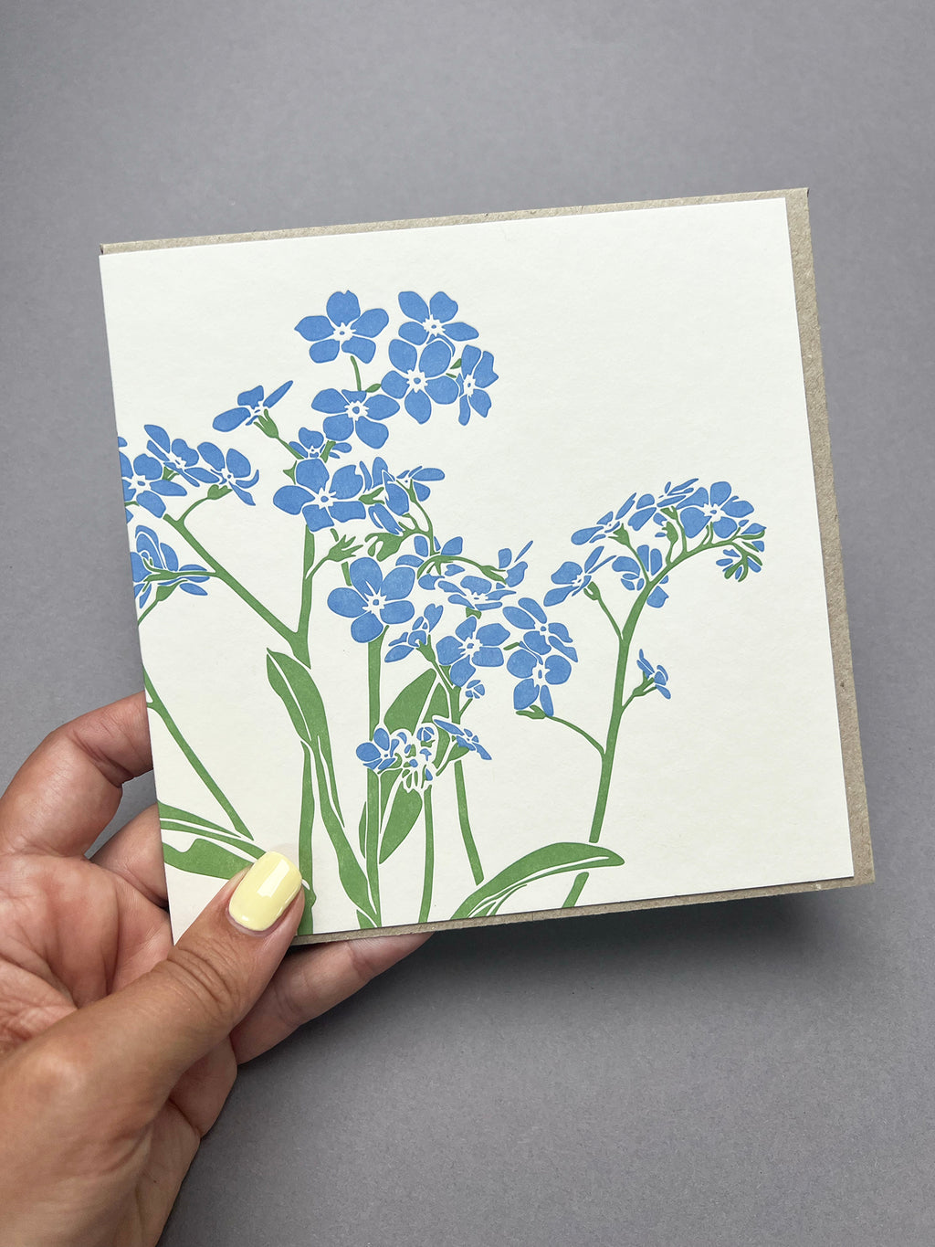 Forget-me-not Letterpress Card