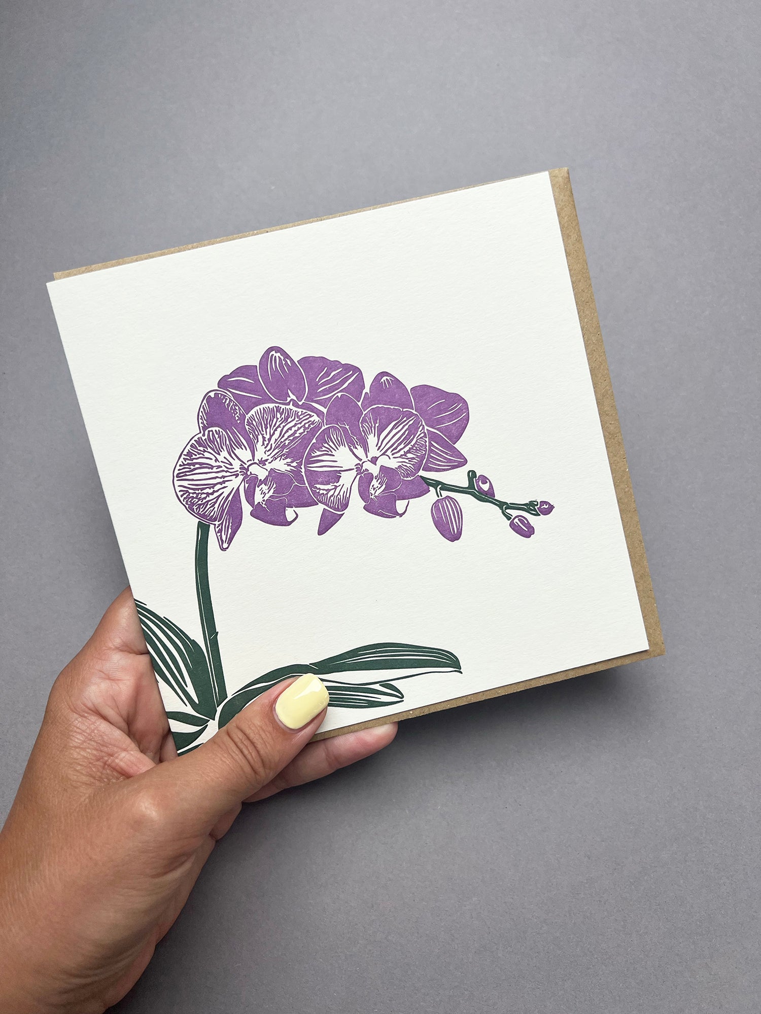 Orchid Letterpress Card