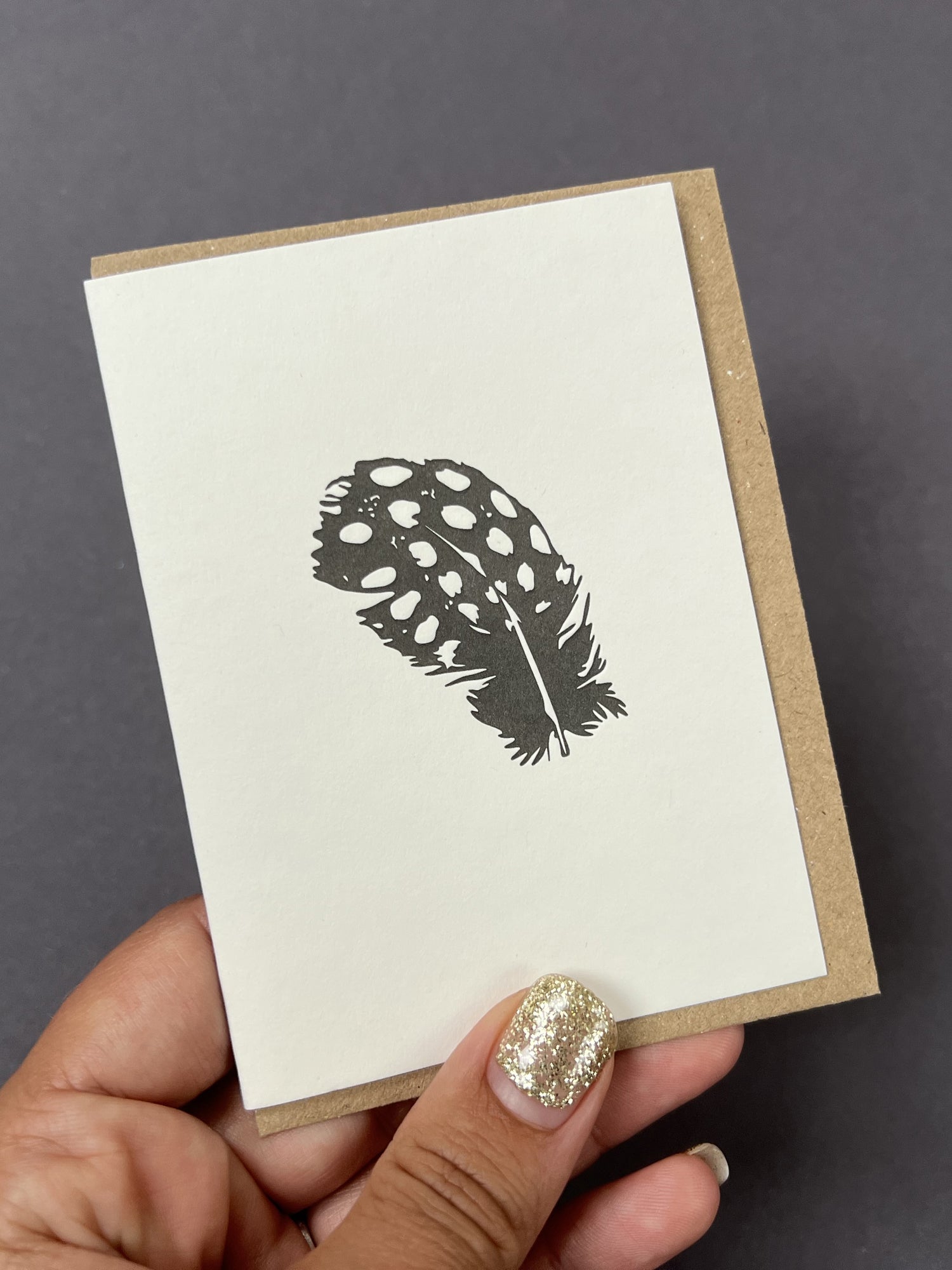 Guinea Fowl Feather Card
