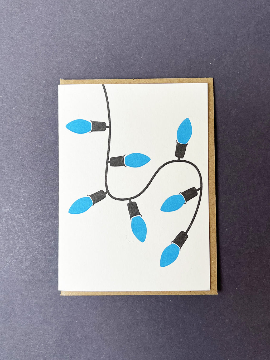 Neon Blue Lights Card