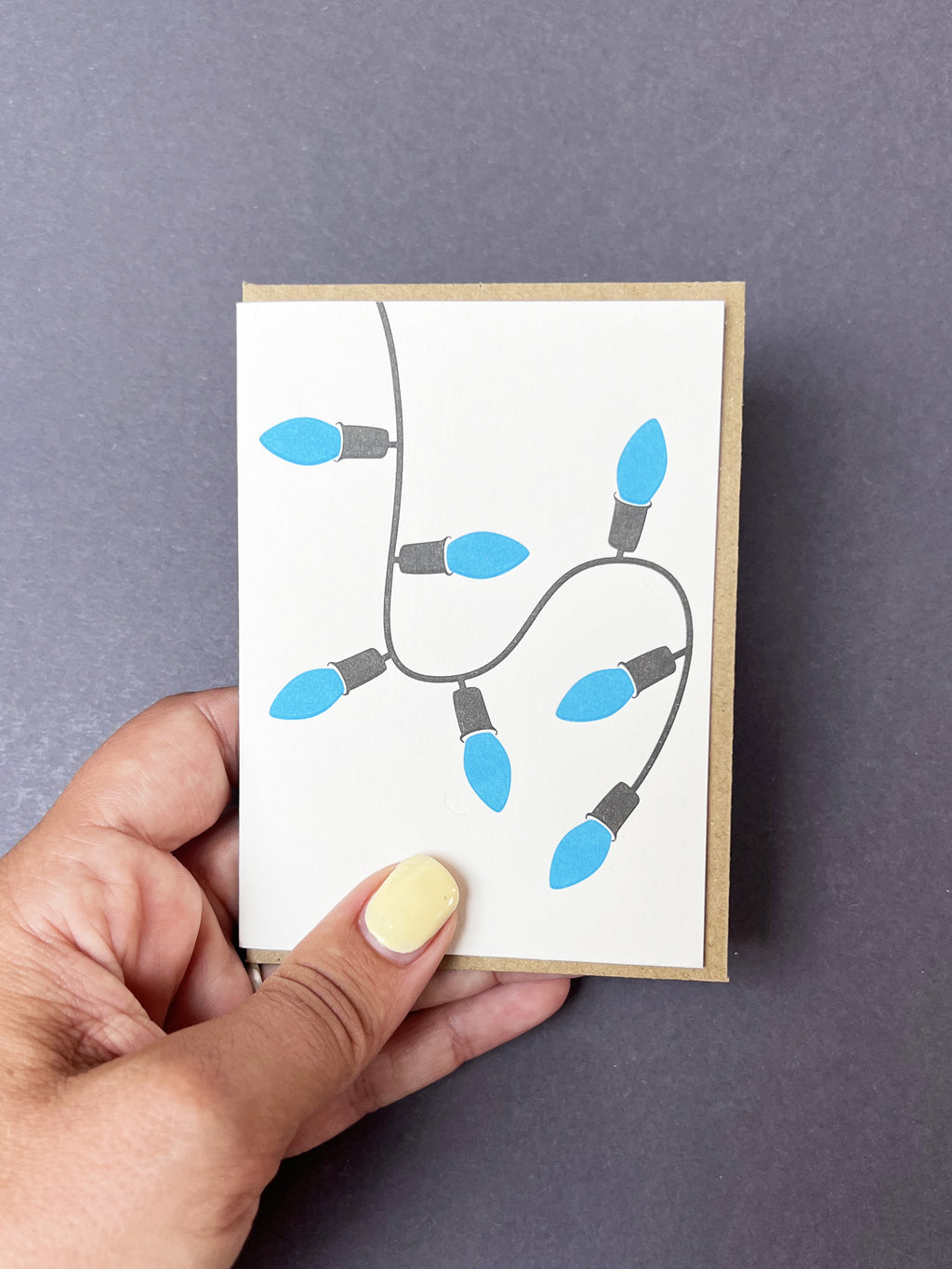 Neon Blue Lights Card