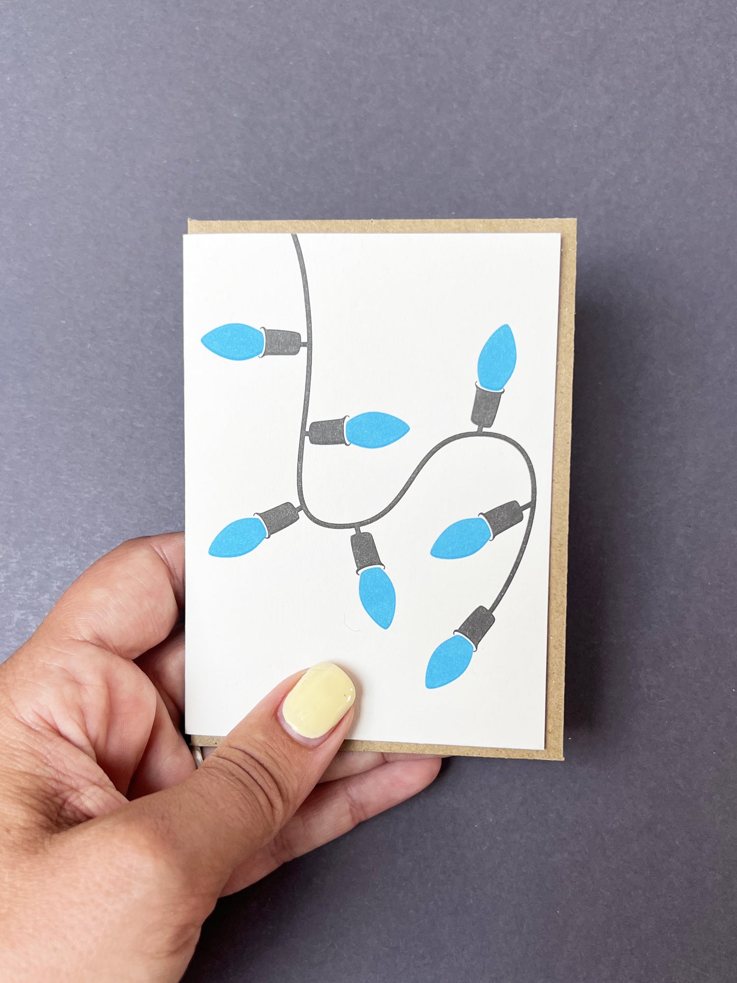 Neon Blue Lights Card