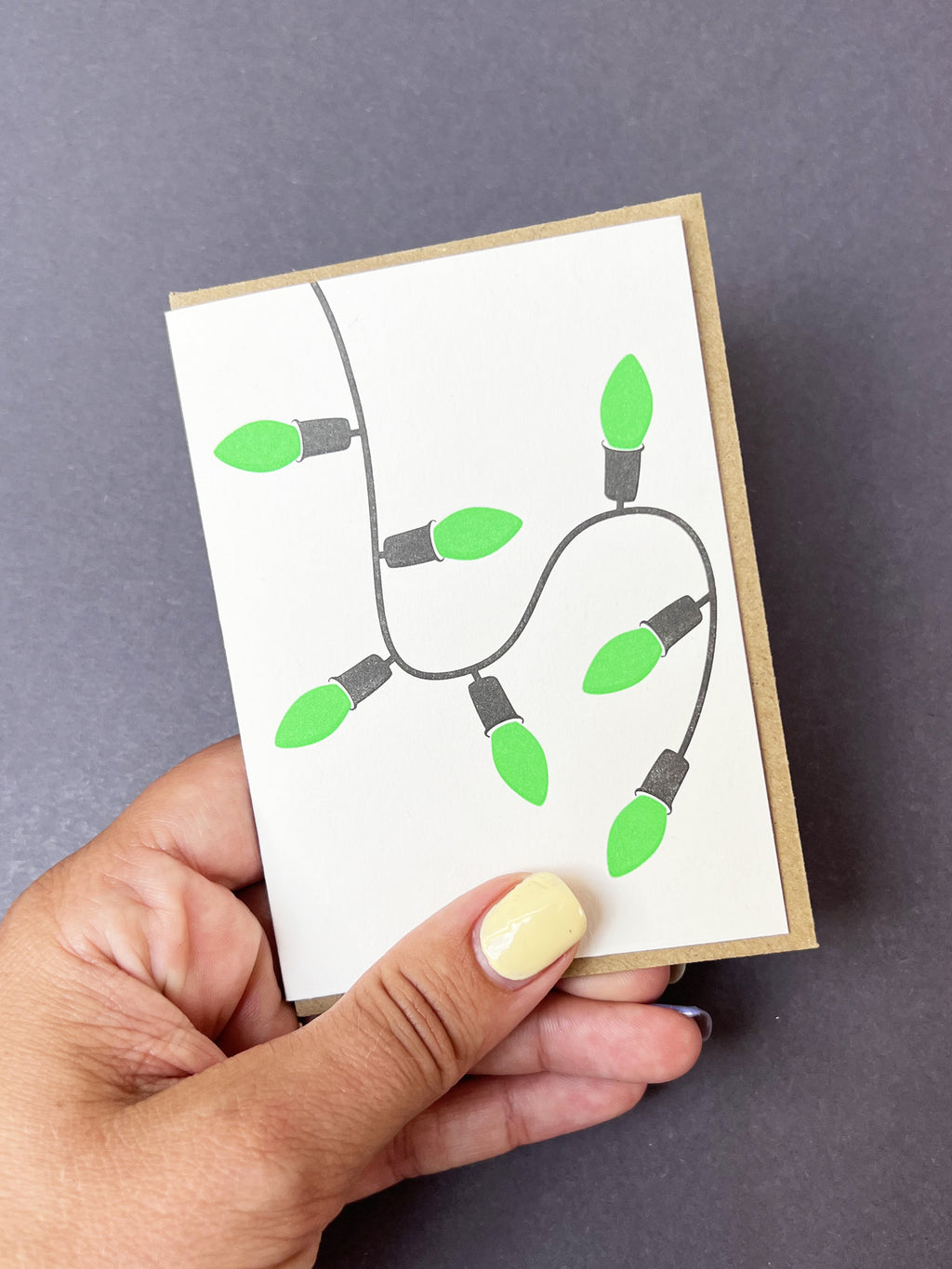 Neon Green Lights Card