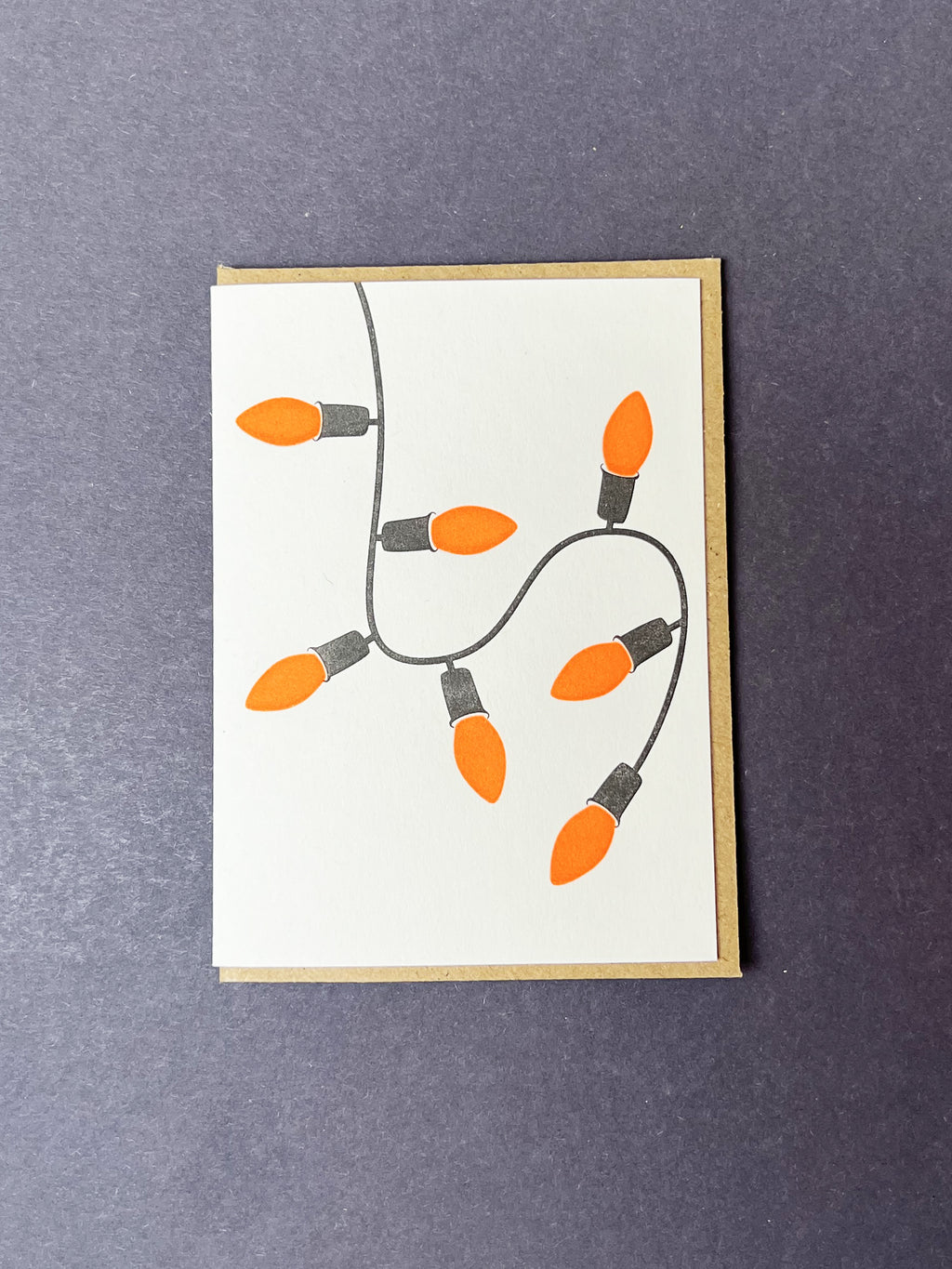 Neon Orange Lights Card