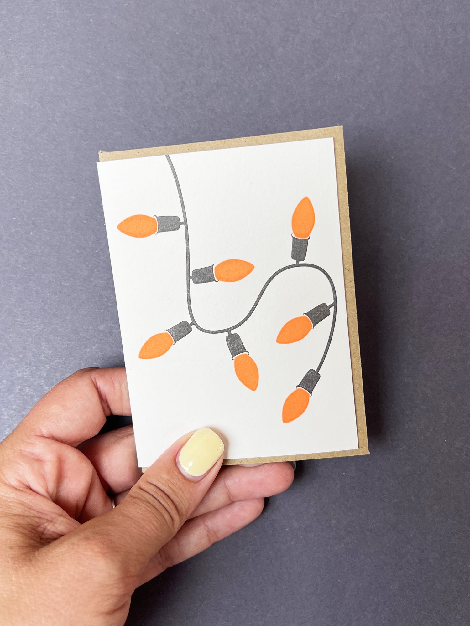 Neon Orange Lights Card