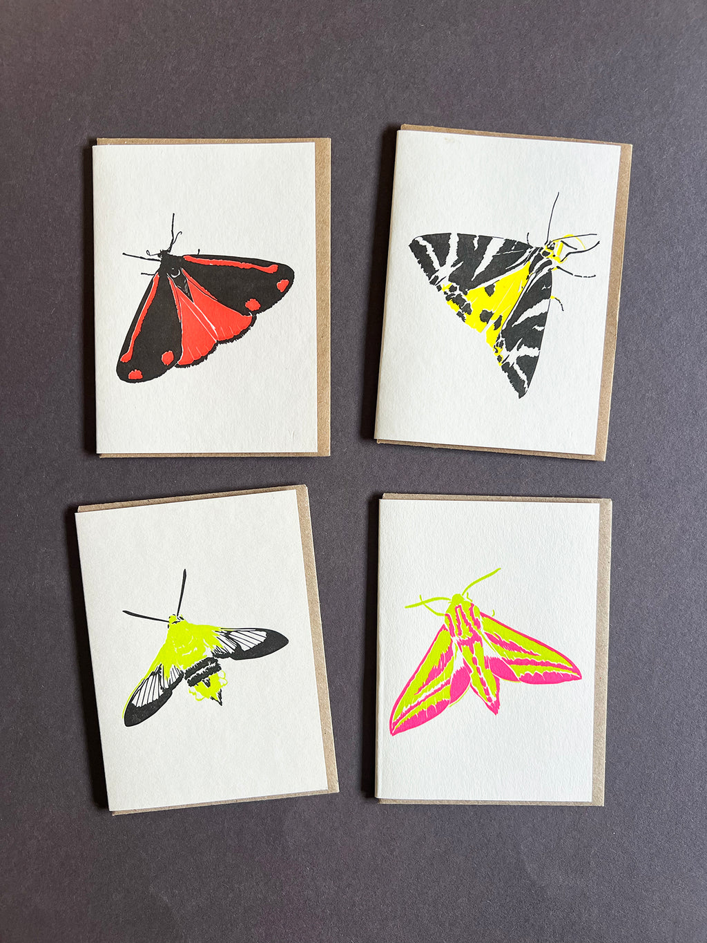 Neon Eclipse Moth Notecard Set | Set of 8