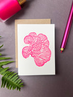 Pink Oyser Mushroom Card