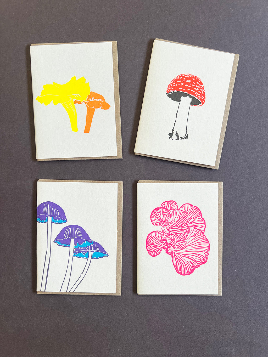 Neon Fungi Notecard Set | Set of 8