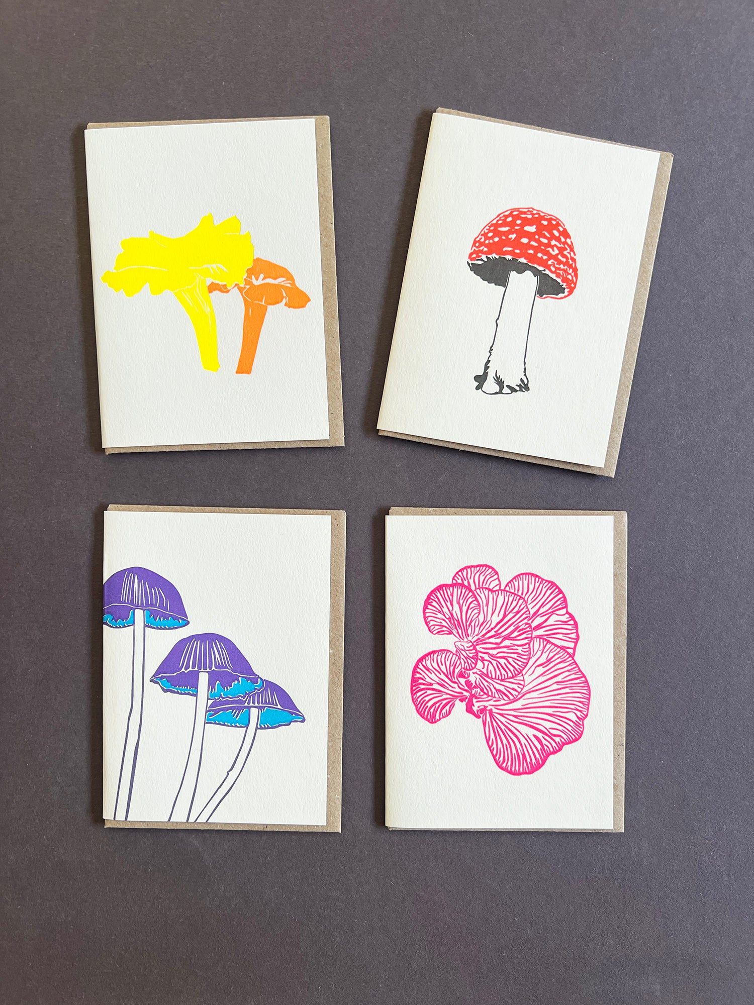 Neon Fungi Notecard Set | Set of 8